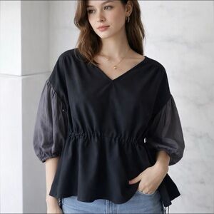 Others Follow Black and Gray Blouse